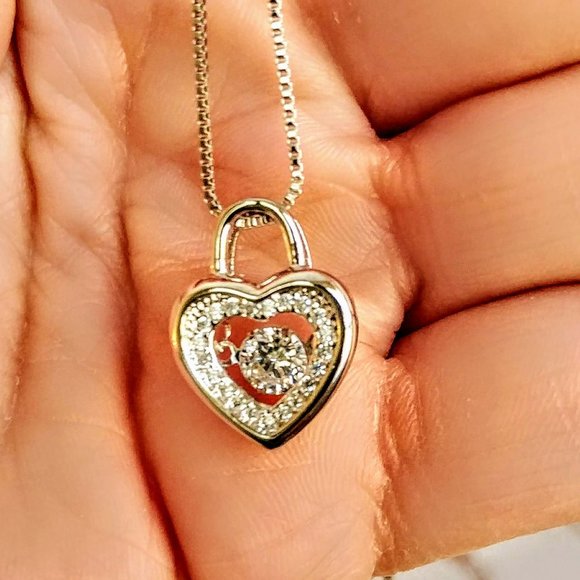 Jewelry - Heart Lock Dancing Stone Pendent